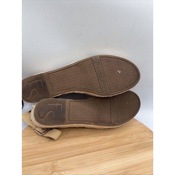 Franco Sarto Pellia Wedge Sandals Sz 10M Beige Suede Espadrille Ankle Strap - Picture 10 of 11